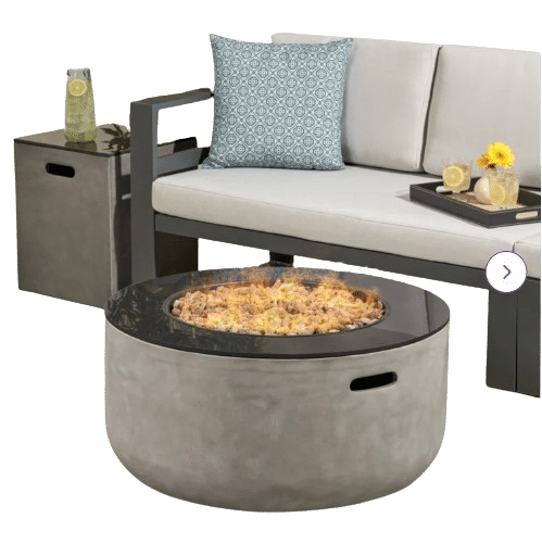 Amorae 15" H x 31" W Concrete Propane Outdoor Fire Pit